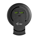 i-Tec Built-in Desktop Fast Charger - Alimentatore - 96 Watt - 3 A - QC 3.0 - 4 connettori di uscita (3 x USB Tipo A, USB-C) - nero